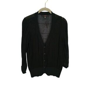 FEVER Eevie Sheer Black Button-Up‎ Cardigan XXL
